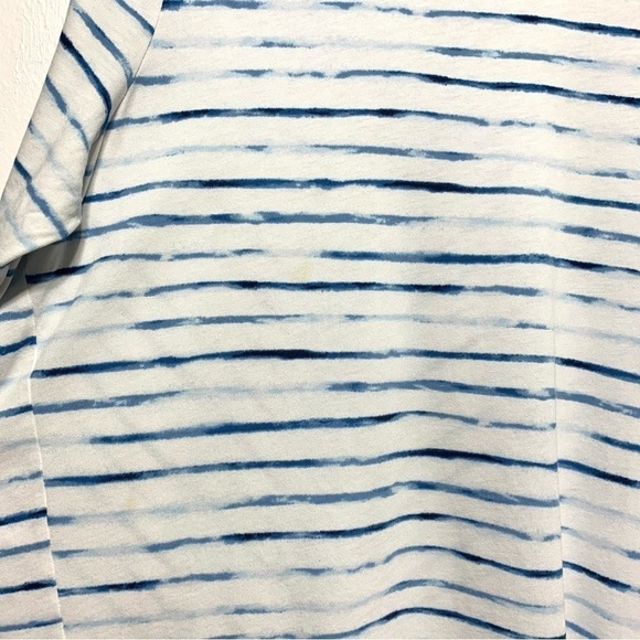 J. Jill Pure White & Blue Stripe 3/4 Sleeve Blouse Top Loose Fit size Large - Picture 4 of 10